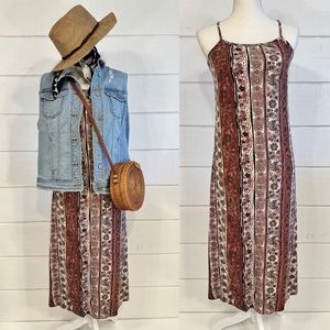 Vintage | Phoebe Bohemian 90s Perfection Flowy Boho Maxi Dress Small